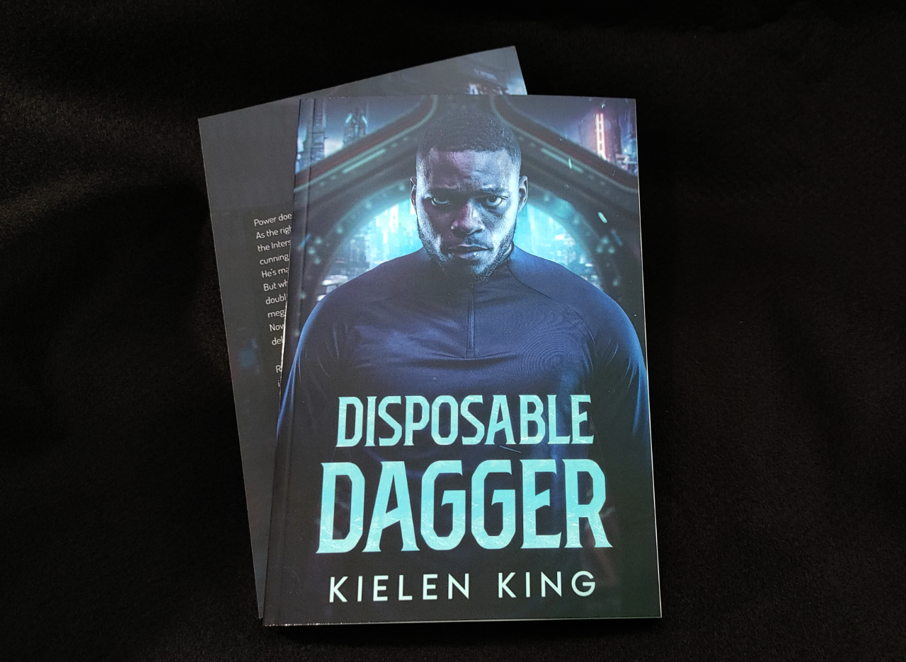 Two copies of the book Disposable Dagger, one on top of the other. Front cover is visible on the top book.