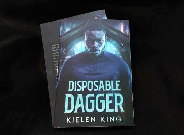 Two copies of the book Disposable Dagger, one on top of the other. Front cover is visible on the top book.